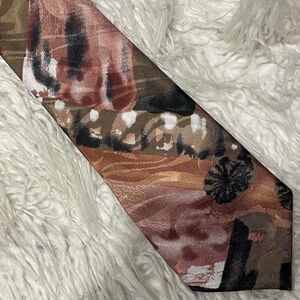 Christian Armand Tie Mens Abstract Design Pink Brown Black